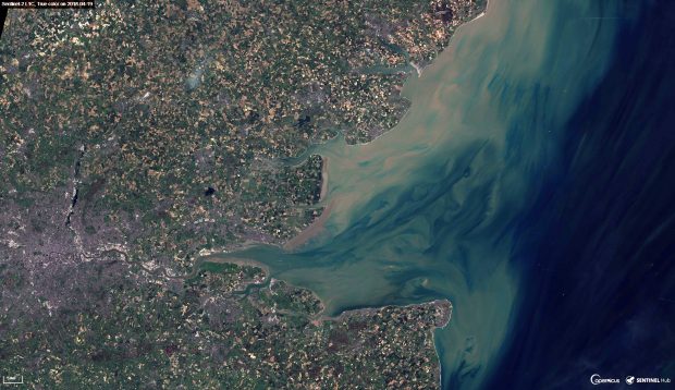 Satellite imagery of the Thames Estuary